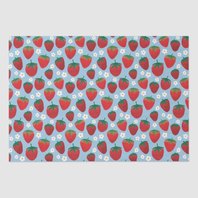 Sweet Strawberries Muster Seidenpapier (Vorderseite)