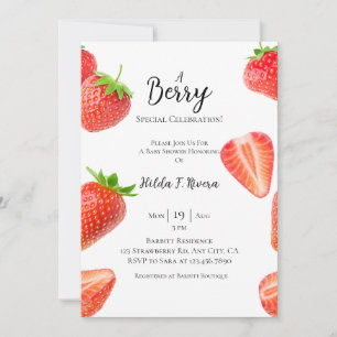 Sweet Strawberry Baby Dusche Einladung