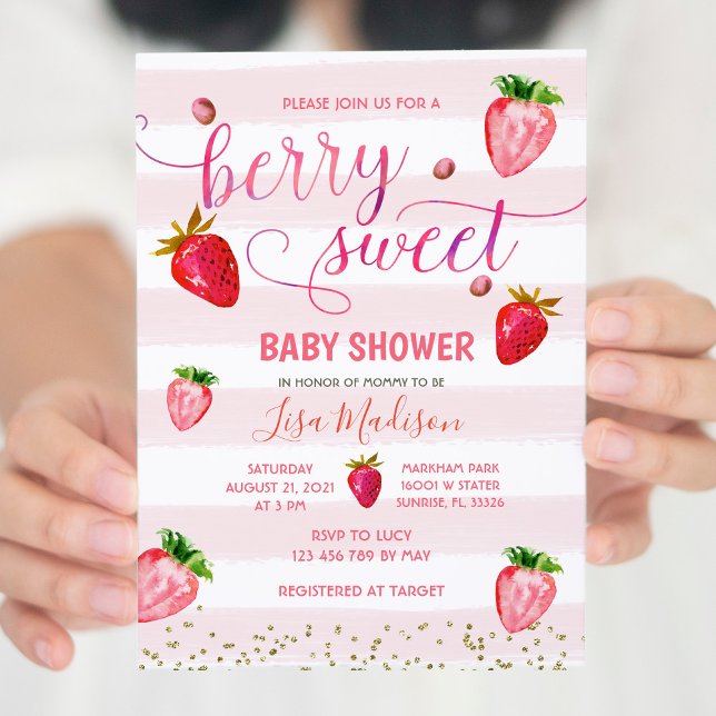 Sweet Strawberry Baby Dusche Einladung (Von Creator hochgeladen)