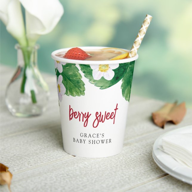 Sweet Strawberry Baby Dusche Pappbecher (In Situ)