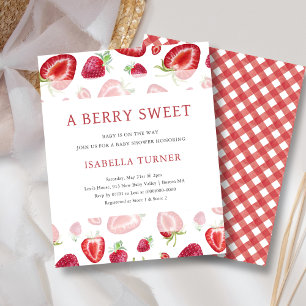 Sweet Strawberry Baby Shower Einladung
