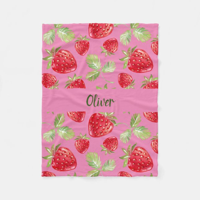 Sweet Strawberry Blanket für Berry Lovers Fleecedecke (Vorderseite)