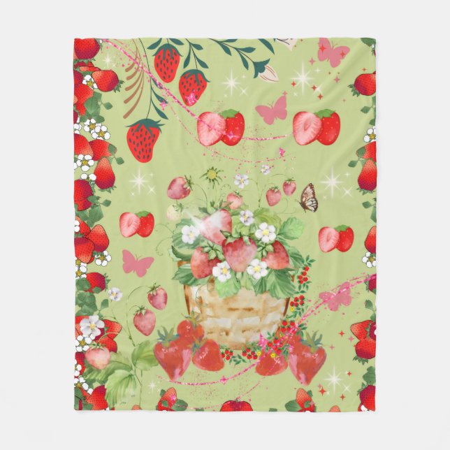 Sweet Strawberry Dreams Blanket Fleecedecke (Vorderseite)