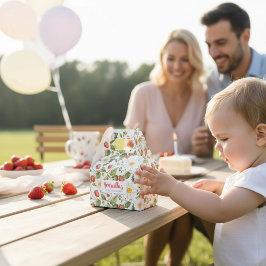 Sweet Strawberry First Birthday Favor Box Geschenkschachtel