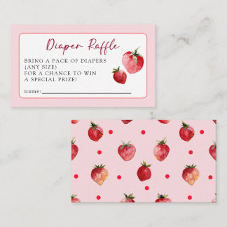Sweet Strawberry Fruit Baby Shower Diaper Raffle Begleitkarte