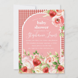 Sweet Strawberry Girl Babydusche Einladung
