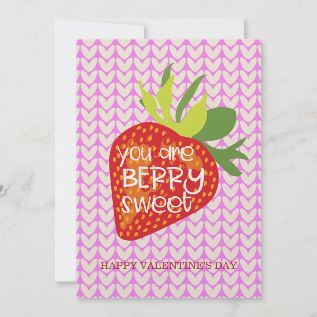 Sweet Strawberry Love Romantique Valentines Carte  (Devant)