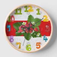 Sweet Strawberry Round Clock