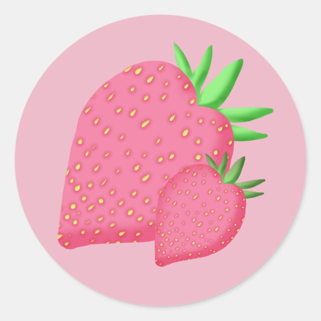 Sweet Strawberry Runder Aufkleber (Vorderseite)