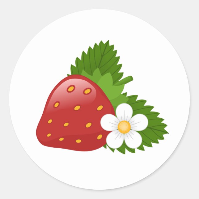 Sweet Strawberry Runder Aufkleber (Vorderseite)