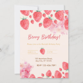 Sweet Strawberry Soiree : Invitation de fête d'ann