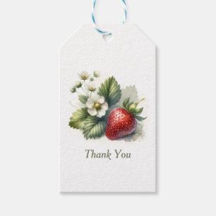 Sweet Strawberry und Blume, vielen Dank Geschenkanhänger