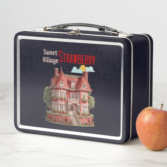 Sweet Strawberry Village Metall Brotdose (Beispiel)