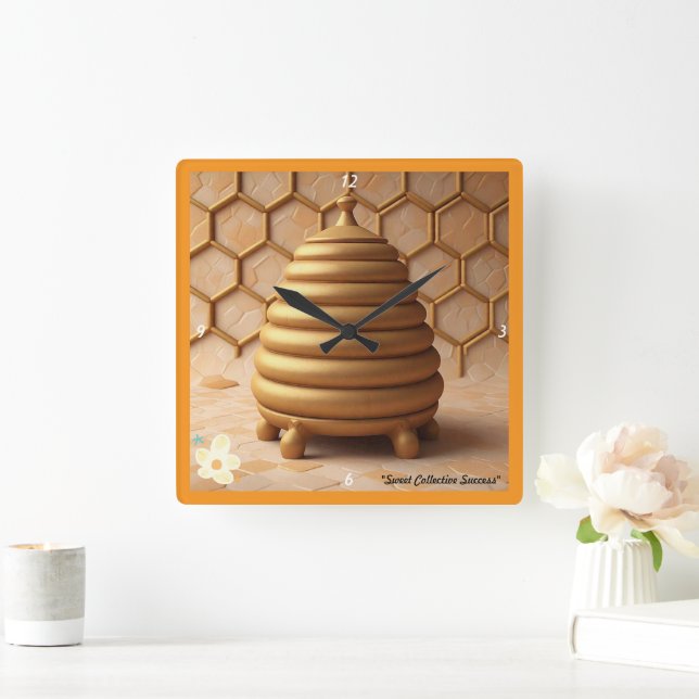 "Sweet Success Found" Quadratische Wanduhr (Zuhause)