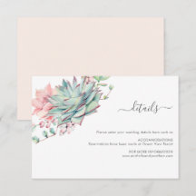 Sweet succulent Wedding Card