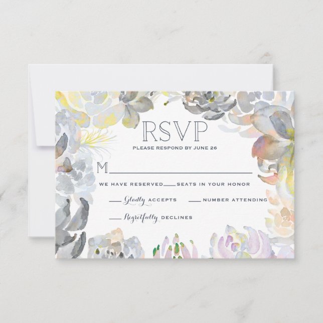 Sweet Succulents Wedding RSVP (Vorderseite)