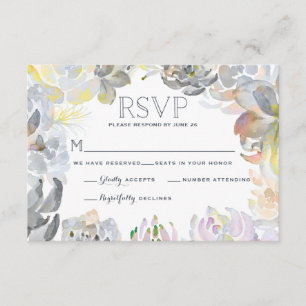 Sweet Succulents Wedding RSVP Karte