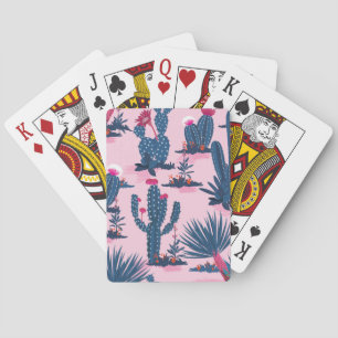 Sweet Summer Cactus Blooming Pattern Spielkarten