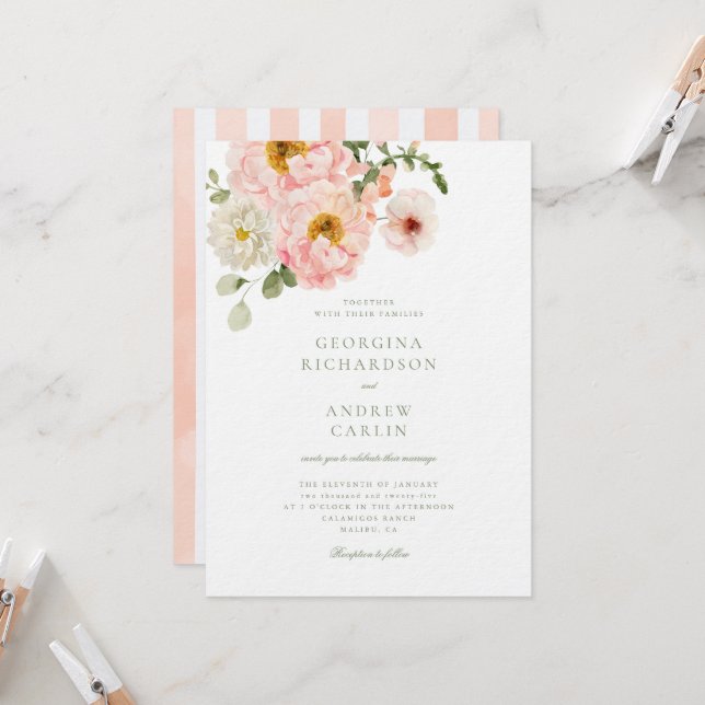 Sweet Summer Garden Mariage Invitation (Devant/Arrière en situation)