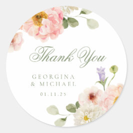 Sweet Summer Garden Wedding Runder Aufkleber