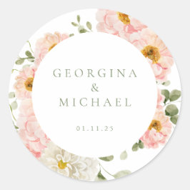Sweet Summer Garden Wedding Runder Aufkleber