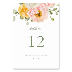 Sweet Summer Garden Wedding Tischnummer