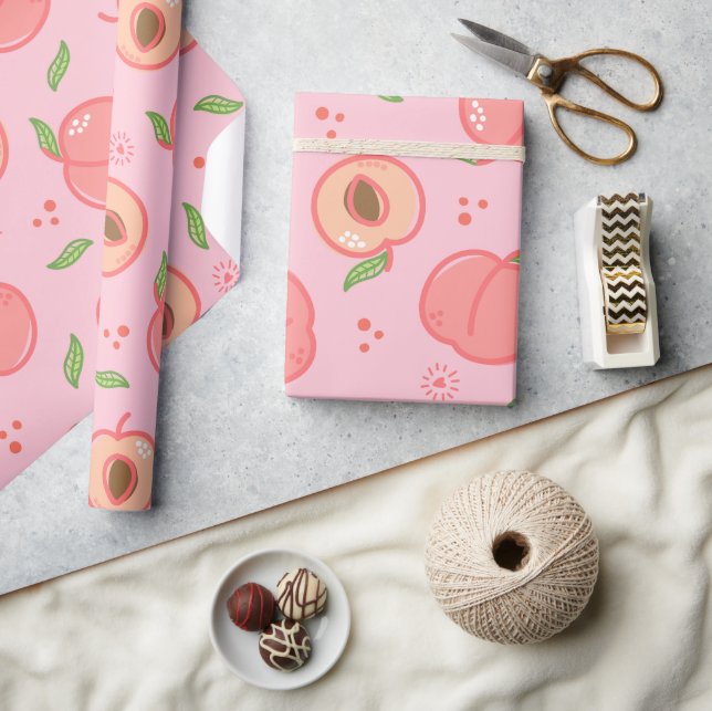 Sweet Summer Peach Muster Geschenkpapier (Basteln)