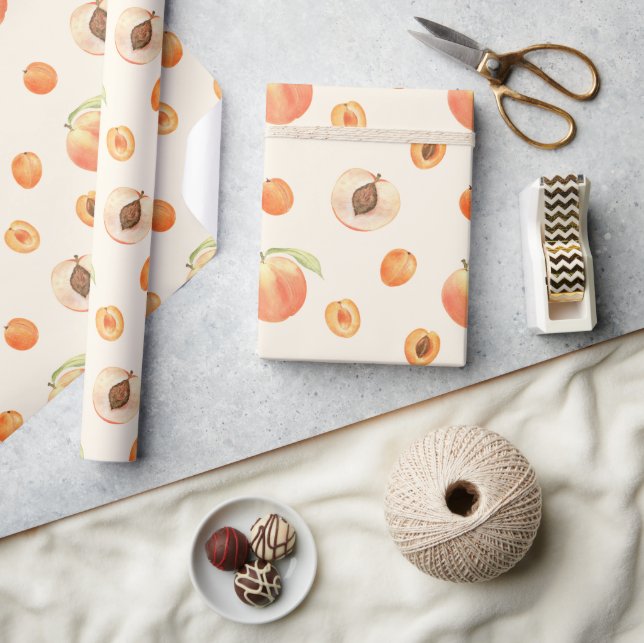 Sweet Summer Peach Muster Geschenkpapier (Basteln)