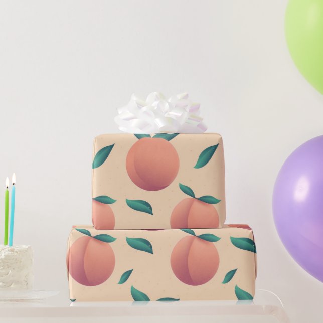 Sweet Summer Peach Muster Geschenkpapier (Partygeschenke)