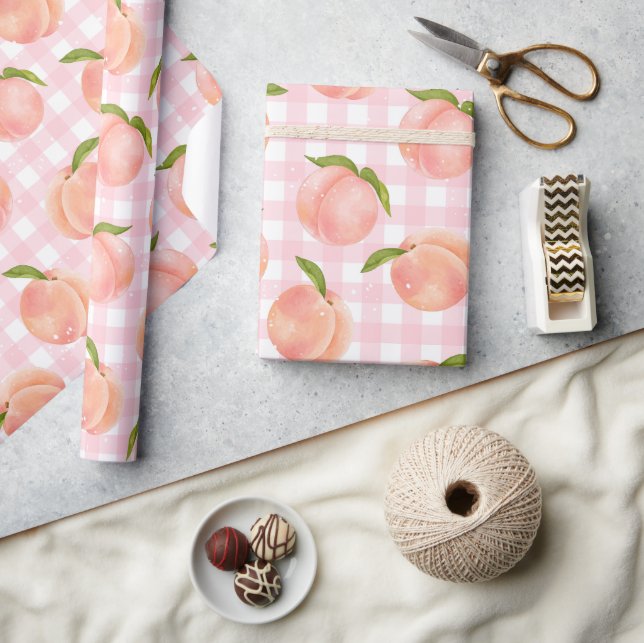 Sweet Summer Peach Muster Geschenkpapier (Basteln)