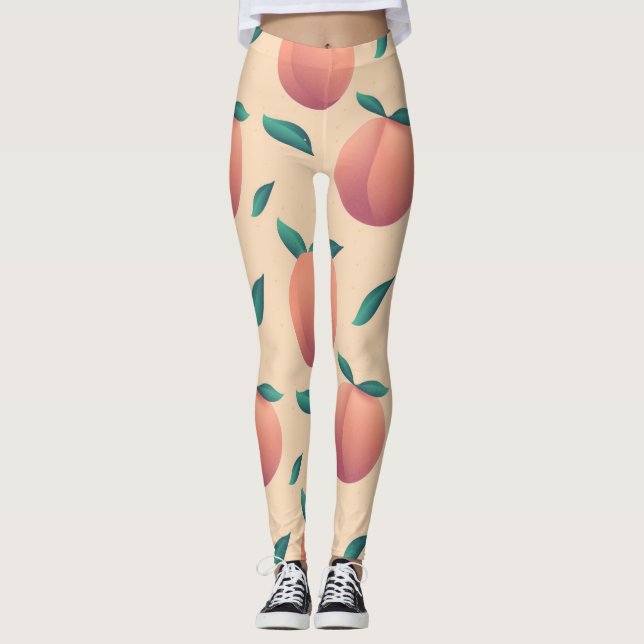 Sweet Summer Peach Muster groß Leggings (Vorderseite)