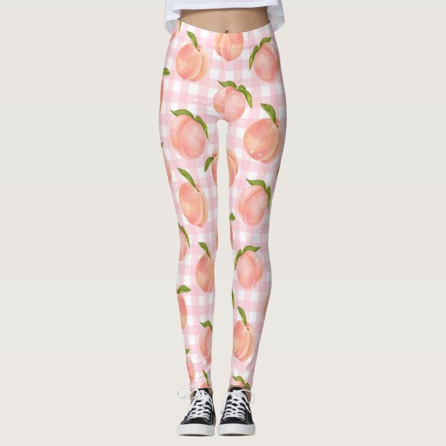 Sweet Summer Peach Muster groß Leggings (Vorderseite)