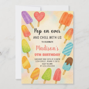 Sweet Summer Popsicle Anniversaire Invitation