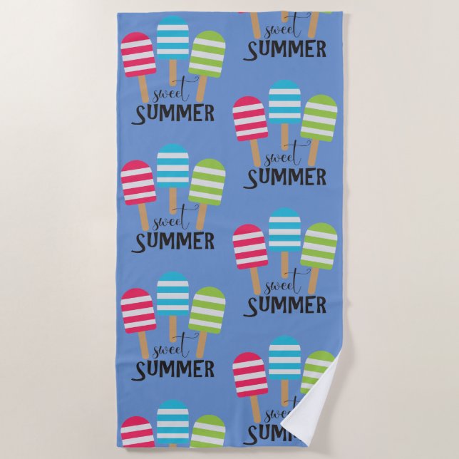 Sweet Summer Popsicles Strandtuch (Vorderseite)