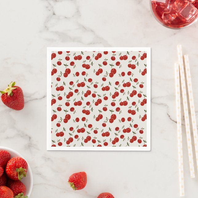 Sweet Summer Red Cherries Garden Serviette (Beispiel)