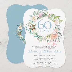 Sweet Summer Rose Garland 60 / 75 Jahre Jubiläum Einladung