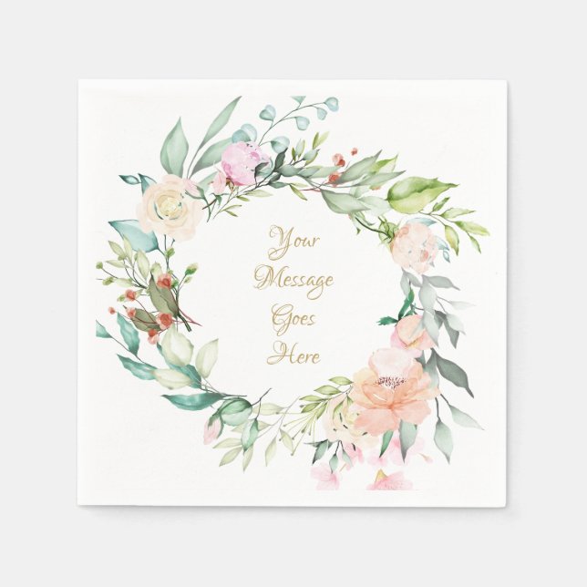 Sweet Summer Rose Gold Script Serviette (Vorderseite)