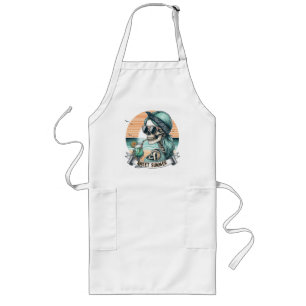 Sweet Summer Skeleton Retro Sunset Design Lange Schürze