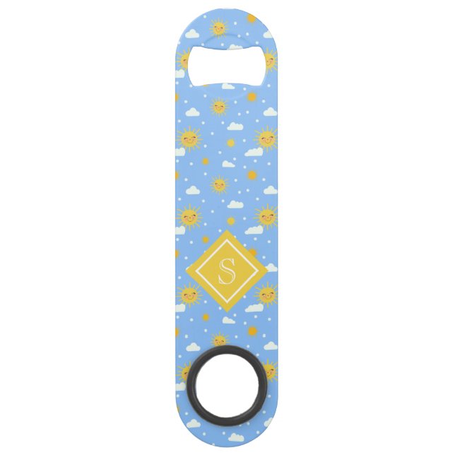 Sweet Summer Sunshine Niedlich Monogram Speed Flaschenöffner (Vorderseite)