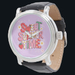Sweet Summer Time Coquette Strawberry Retro Strand Armbanduhr<br><div class="desc">Sweet Summer Time Coquette Strawberry Retro Strand</div>