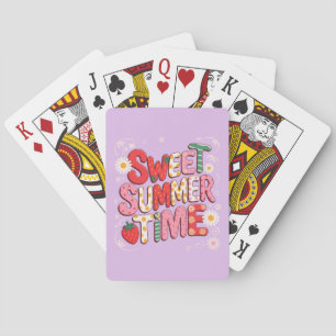 Sweet Summer Time Coquette Strawberry Retro Strand Spielkarten