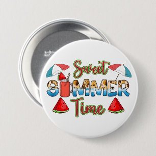 Sweet Summer Time   Farbenfrohe Wassermelone Button