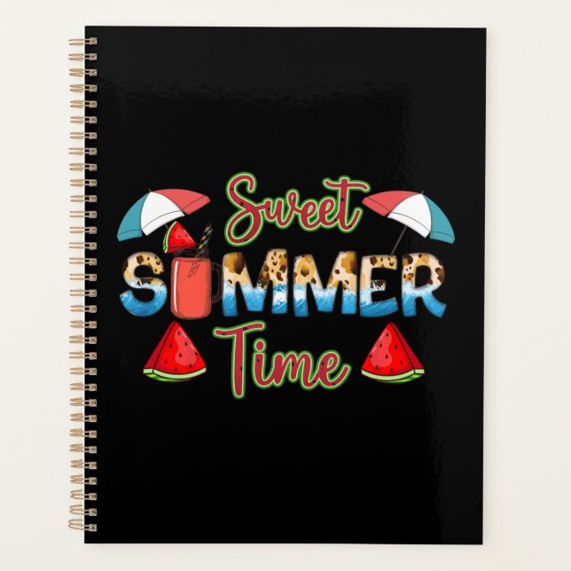 Sweet Summer Time | Farbenfrohe Wassermelone Planer (Vorderseite)