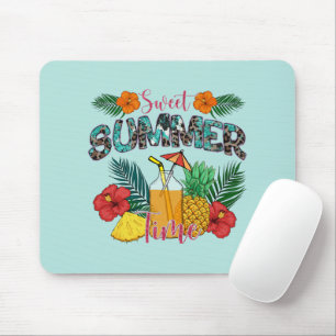 Sweet Summer Time Tropische Früchte und Blumen Mousepad