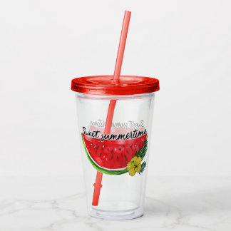 Sweet Summer Time | Wasserfarbene Wassermelone Acryltrinkbecher