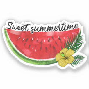 Sweet Summer Time Wasserfarbene Wassermelone Aufkleber