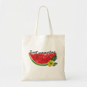 Sweet Summer Time Wasserfarbene Wassermelone Tragetasche