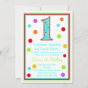 Sweet Surprise 1er Anniversaire Invitation