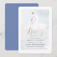 Sweet Swan Baby Shower Einladung mit Folie