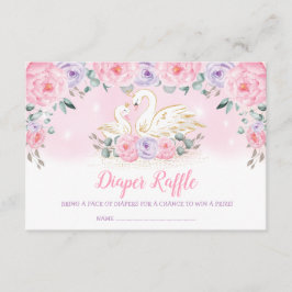 Sweet Swan Princess Pink Lila Diaper Raffel Begleitkarte